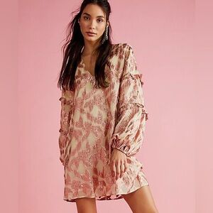 Anthropologie “Jen’s Pirate Booty” Flowy Shimmer 70s dress